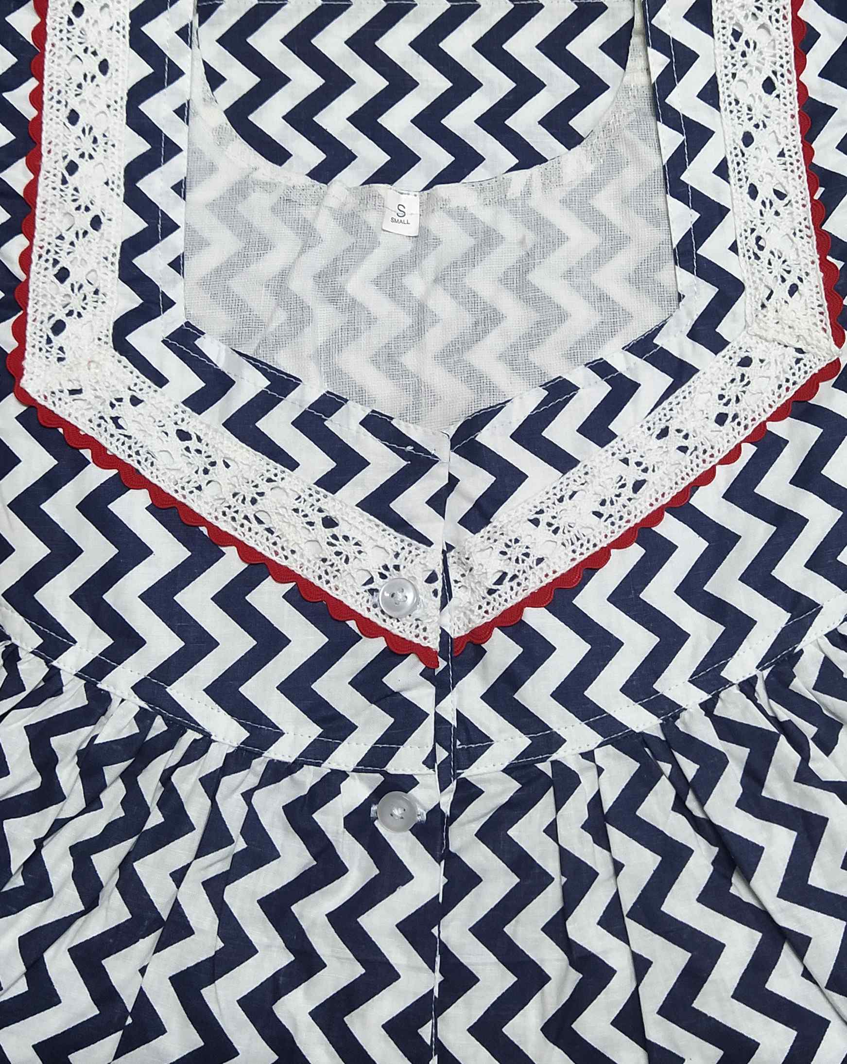 Cotton Half Open Small Printed Nighty
