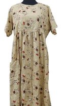 Bantex Side zip, Pleated , Pockets, Tying String Large Printed Maternity Wear