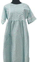 Cotton Side zip, Pleated , Pockets, Tying String Medium Printed Maternity Wear