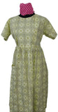 Soft Cotton Side zip, Pleated , Pockets, Tying String Small Printed Maternity Wear