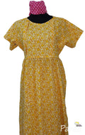 Cotton Side zip, Pleated , Pockets, Tying String Large Printed Maternity Wear