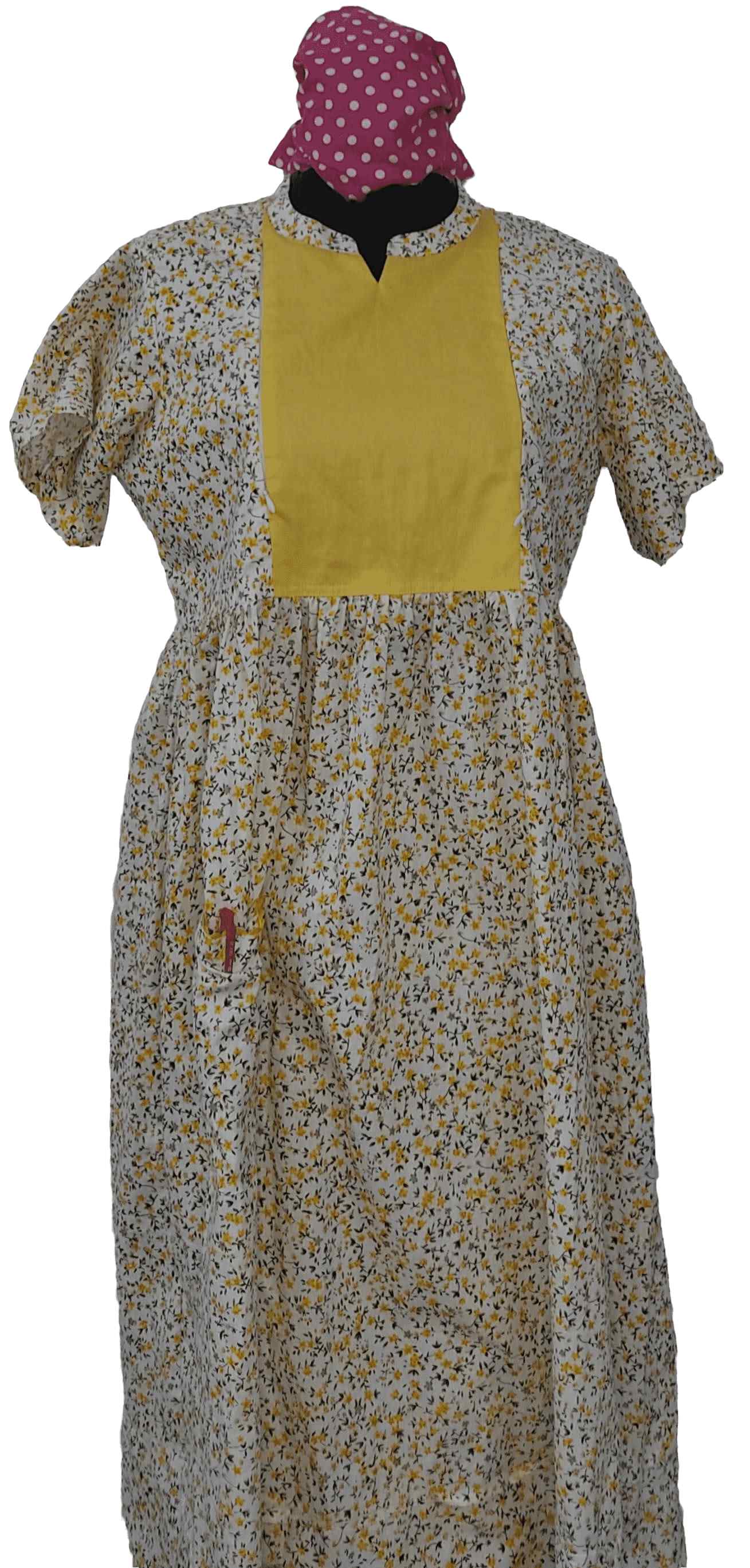 Cotton Side zip, Pleated , Pockets, Tying String Medium Printed Maternity Wear