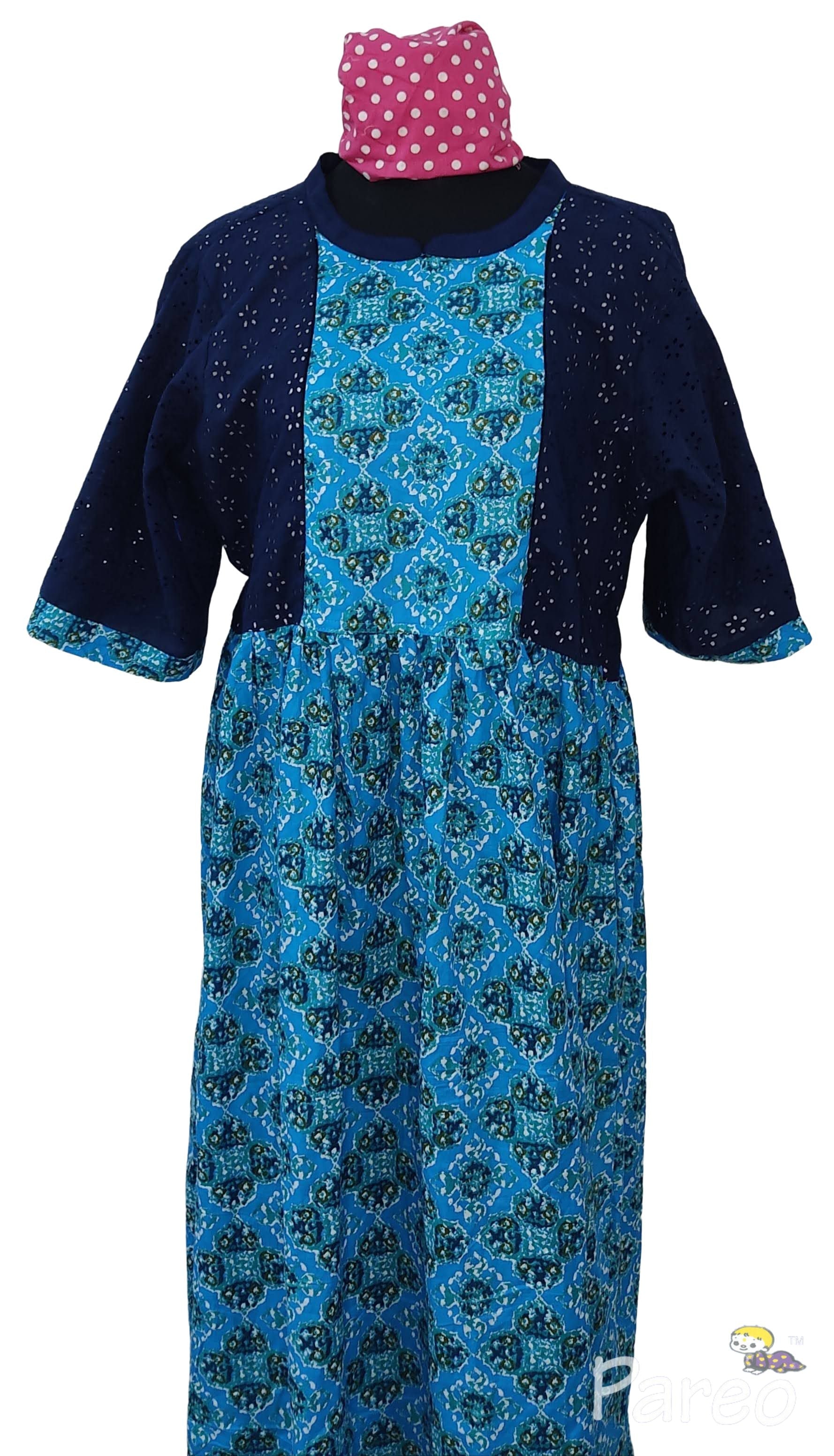 Bantex Side zip, Pleated , Pockets, Tying String Medium Printed Maternity Wear