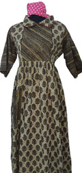 Soft Cotton Side zip, Pleated , Pockets, Tying String Medium Printed Maternity Wear