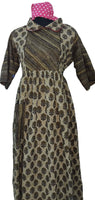 Soft Cotton Side zip, Pleated , Pockets, Tying String Medium Printed Maternity Wear