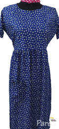 Cotton Side zip, Pleated , Pockets, Tying String Small Printed Maternity Wear