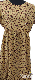 Cotton Side zip, Pleated , Pockets, Tying String Large Printed Maternity Wear