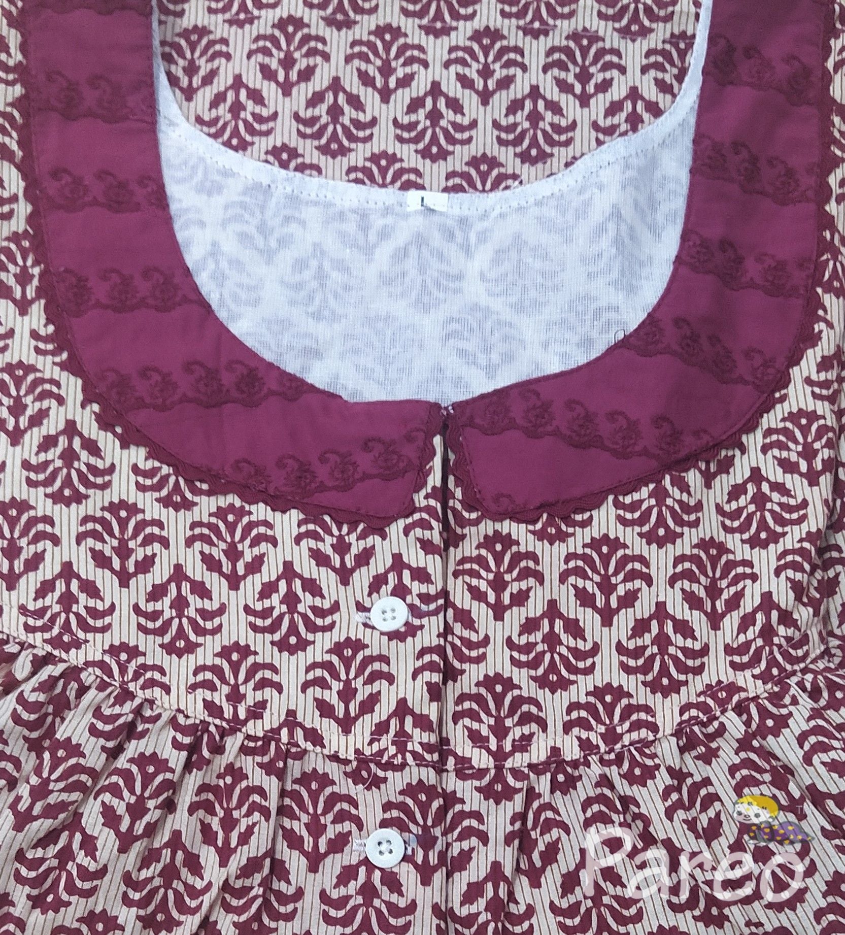 Cotton Half Open Large Printed Nighty