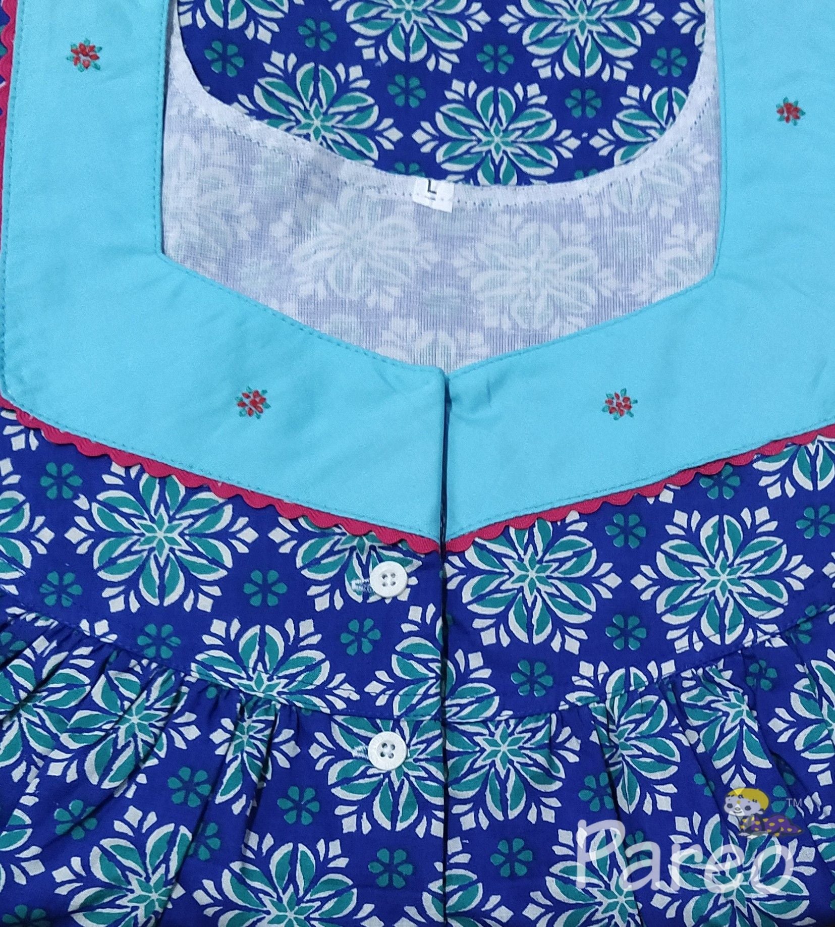 Cotton Half Open Large Printed Nighty