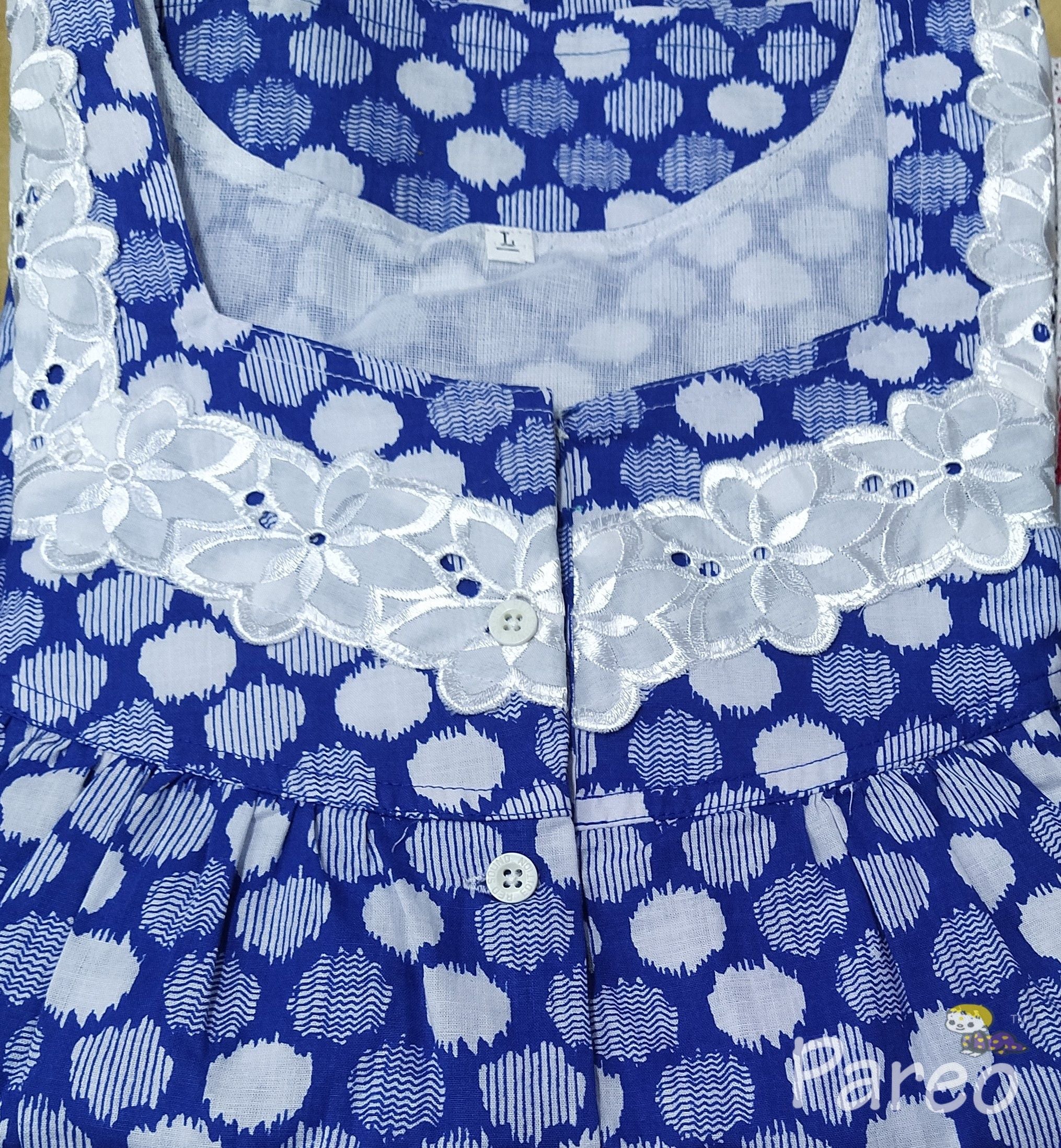 Cotton Half Open Large Printed Nighty