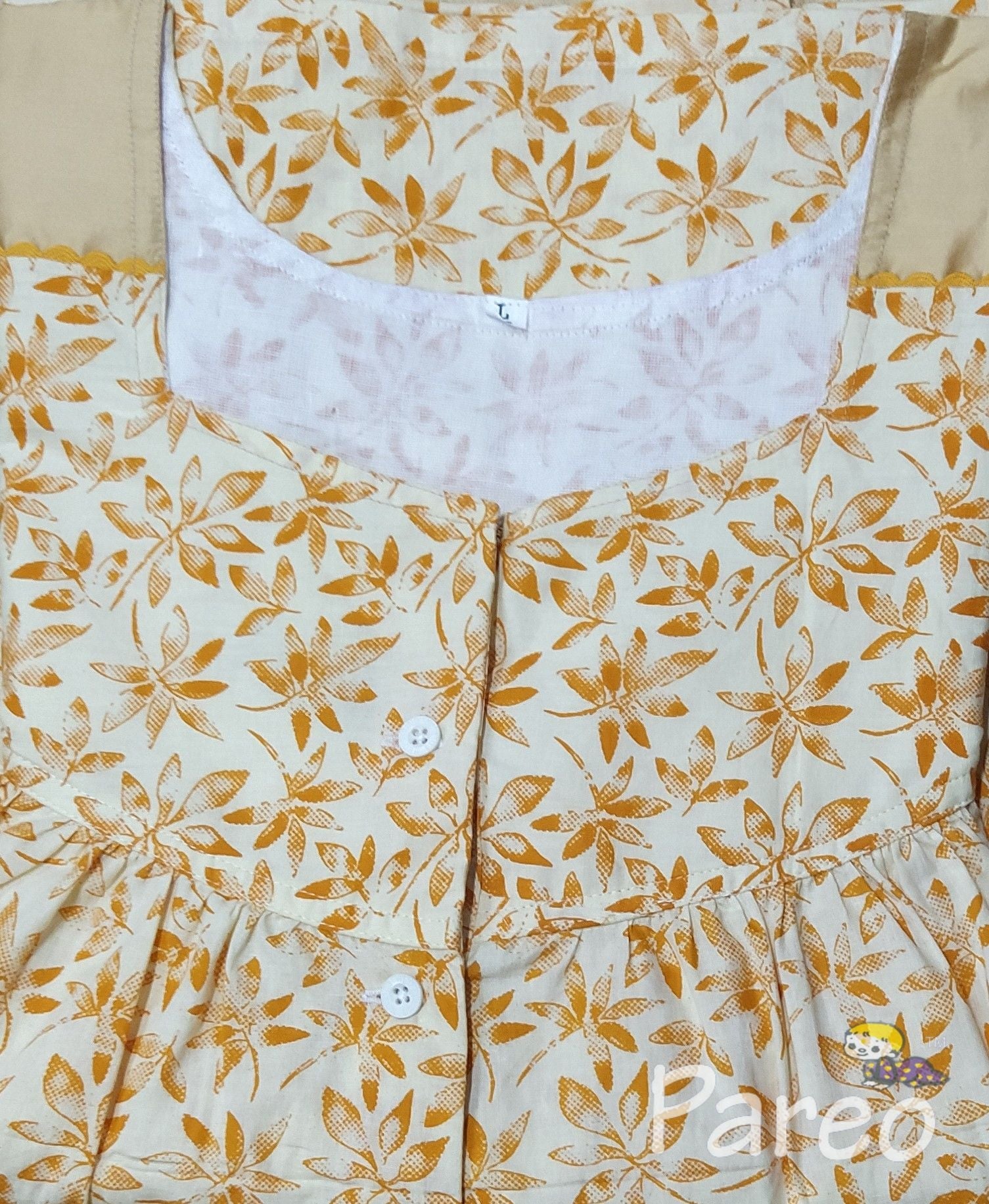 Cotton Half Open Large Printed Nighty