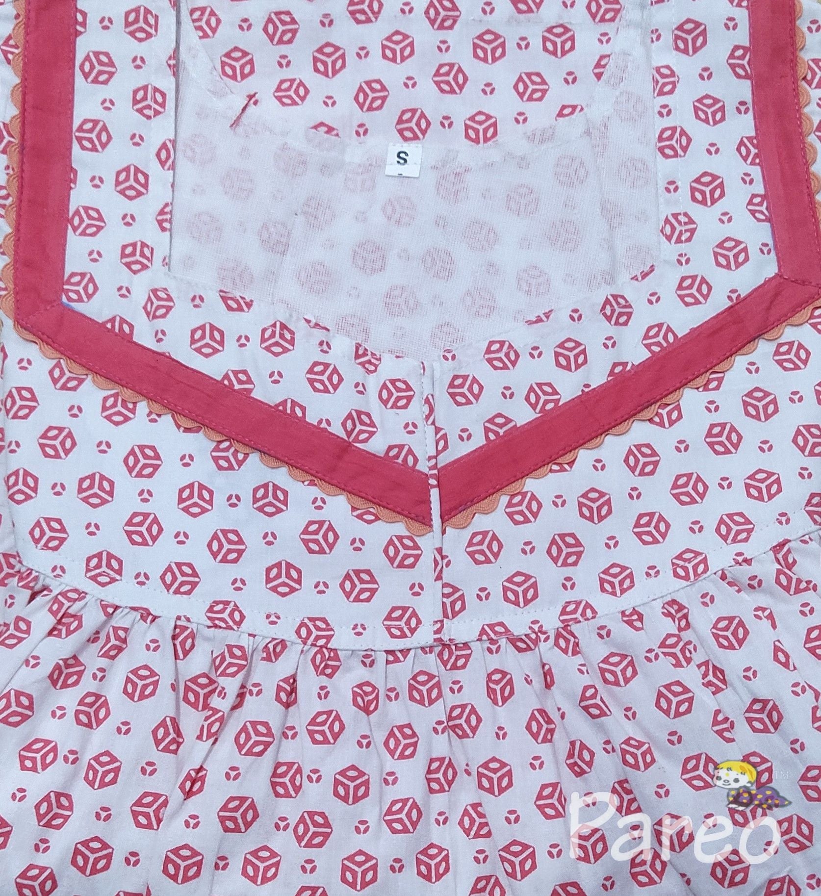 Cotton No Open Small Printed Nighty