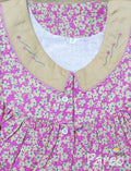 Cotton Pleated , Pockets, Half Open Small Printed Nighty