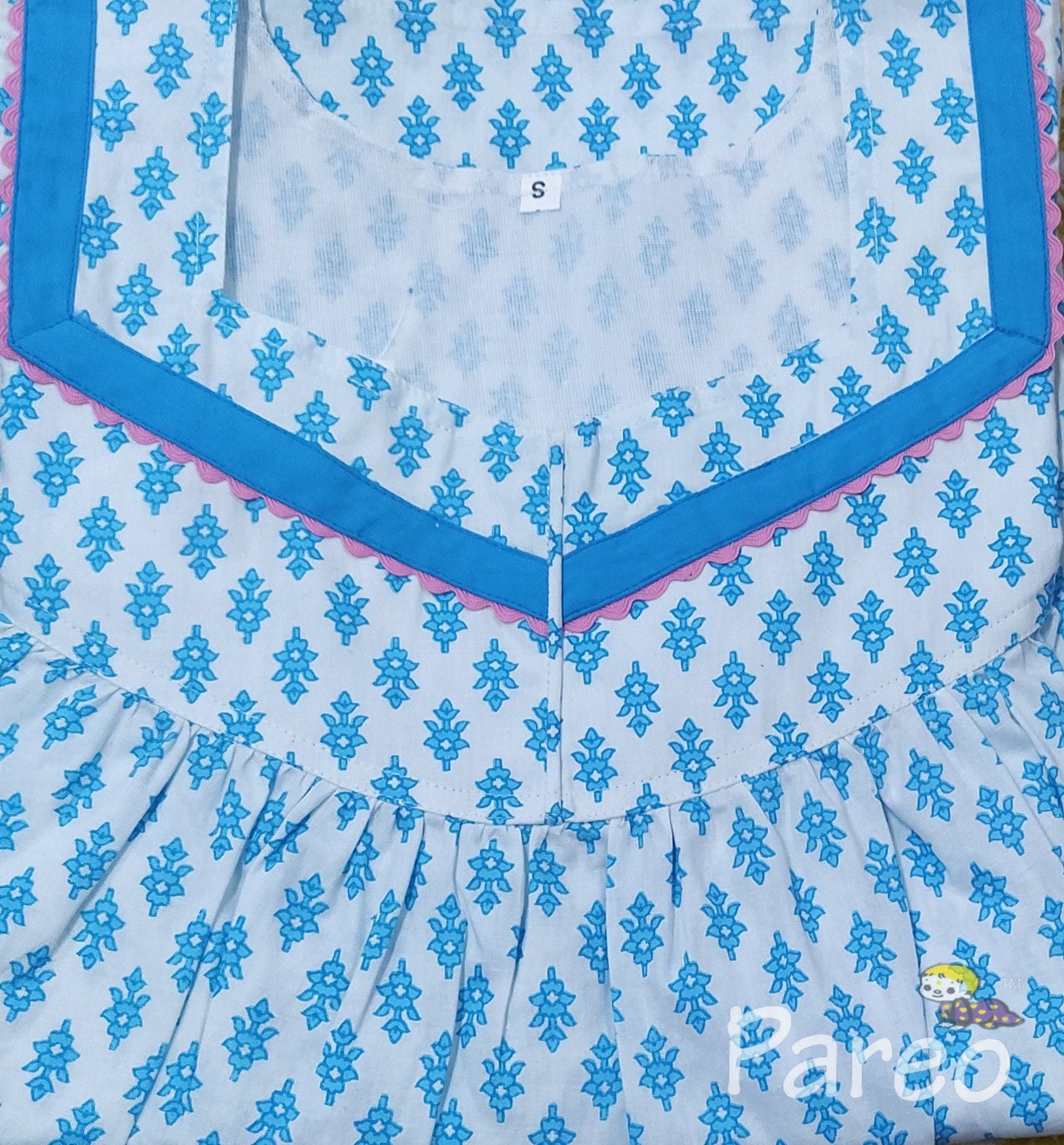 Cotton Pockets, No Open Small Printed Nighty