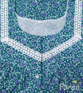 Cotton Pleated , Pockets, Half Open Large Printed Nighty