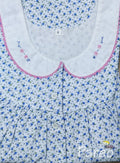 Cotton Pleated , Pockets, Half Open Small Printed Nighty