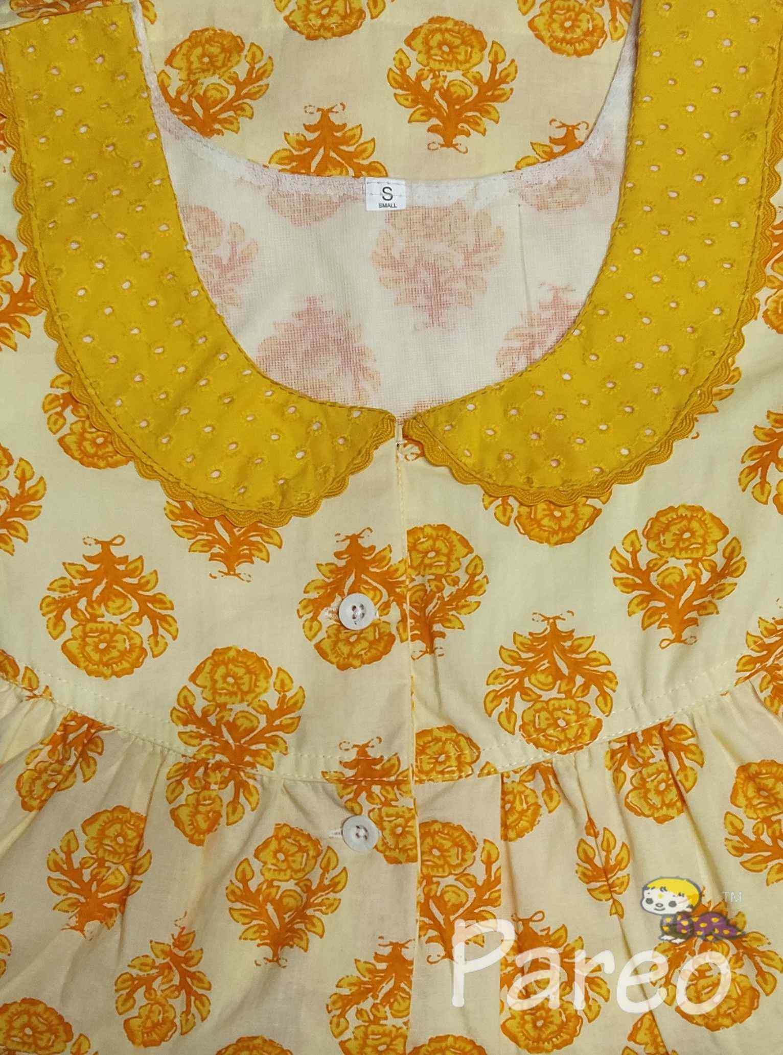 Cotton Half Open Small Printed Nighty