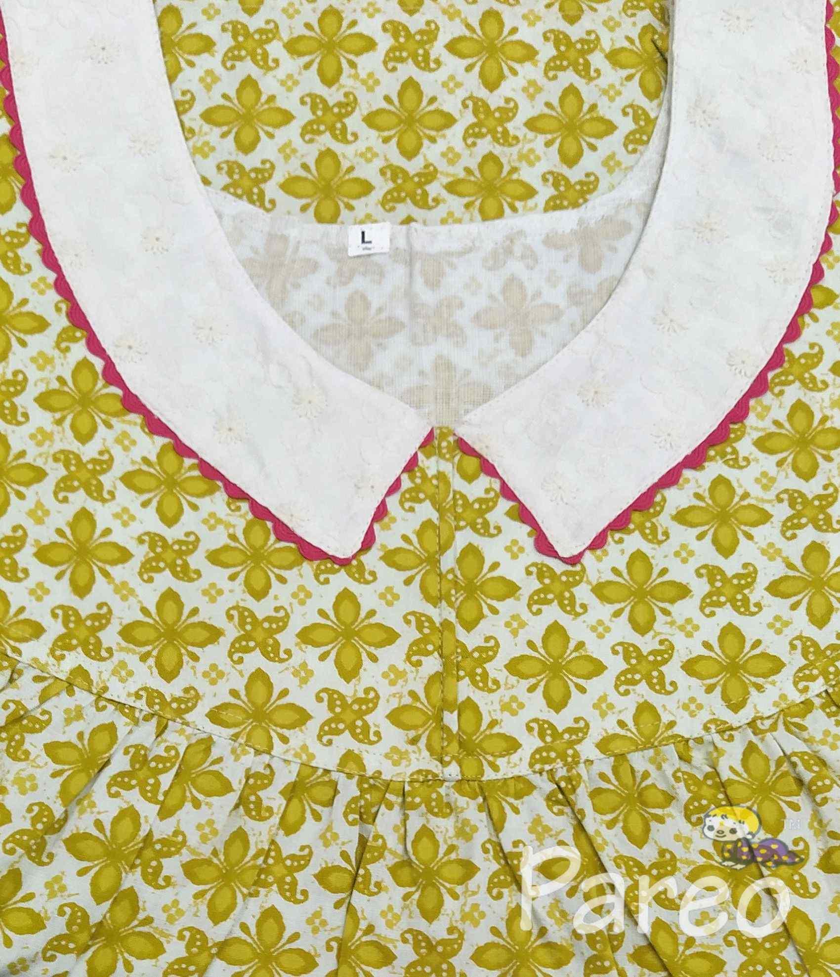 Cotton with Pockets, No Open Large Printed Nighty