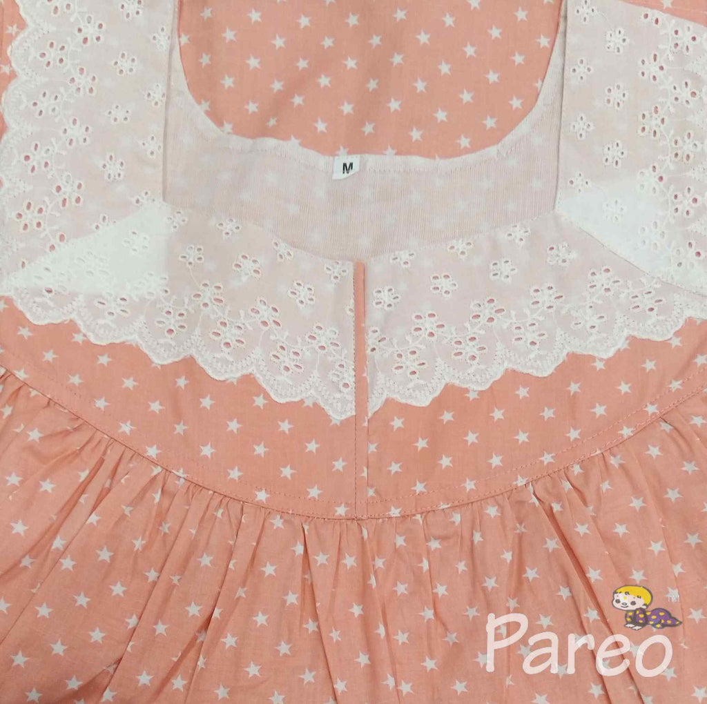 Cotton with Pockets, Central zip Medium Printed Nighty