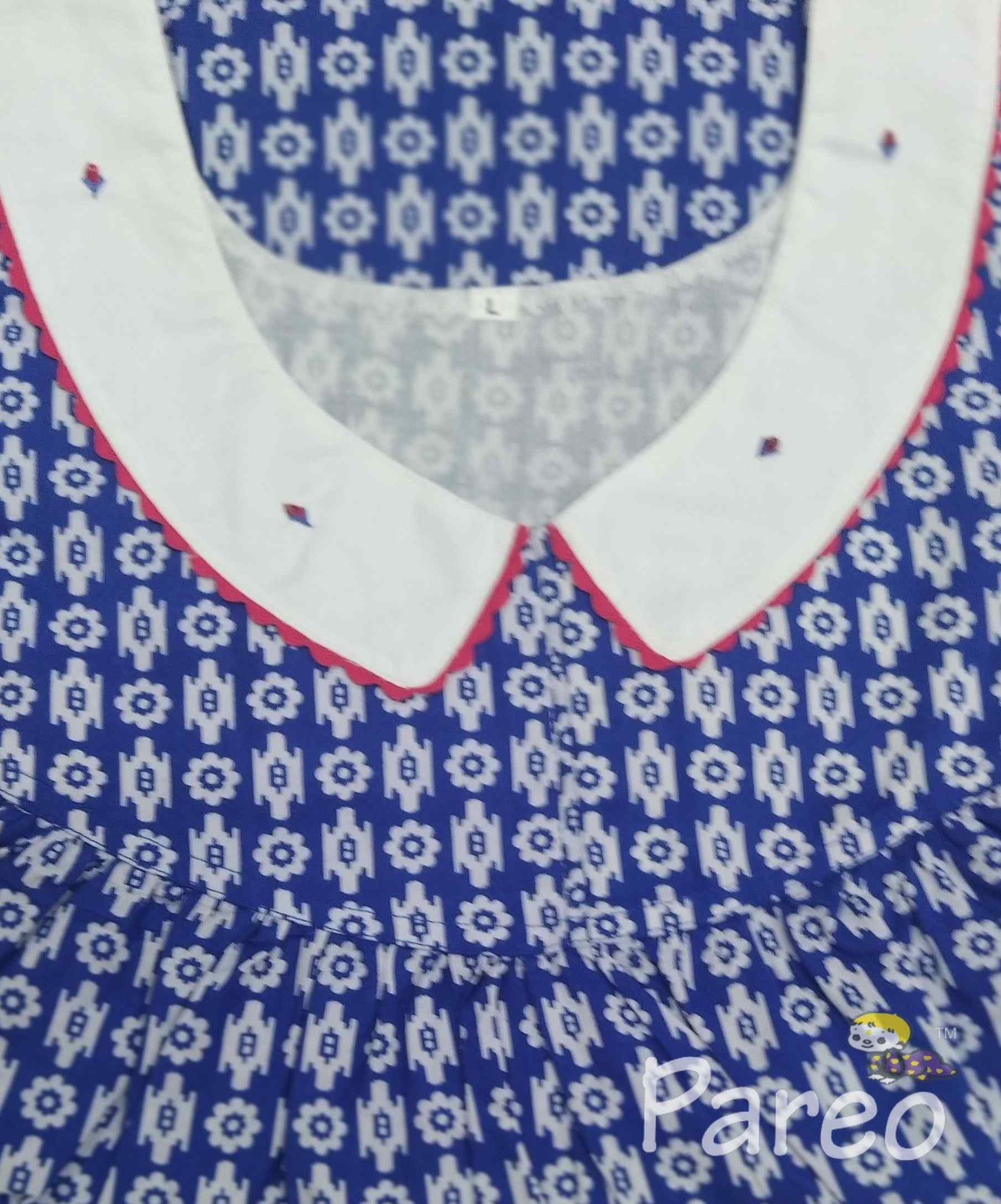 Cotton with Pockets, No Open Large Printed Nighty