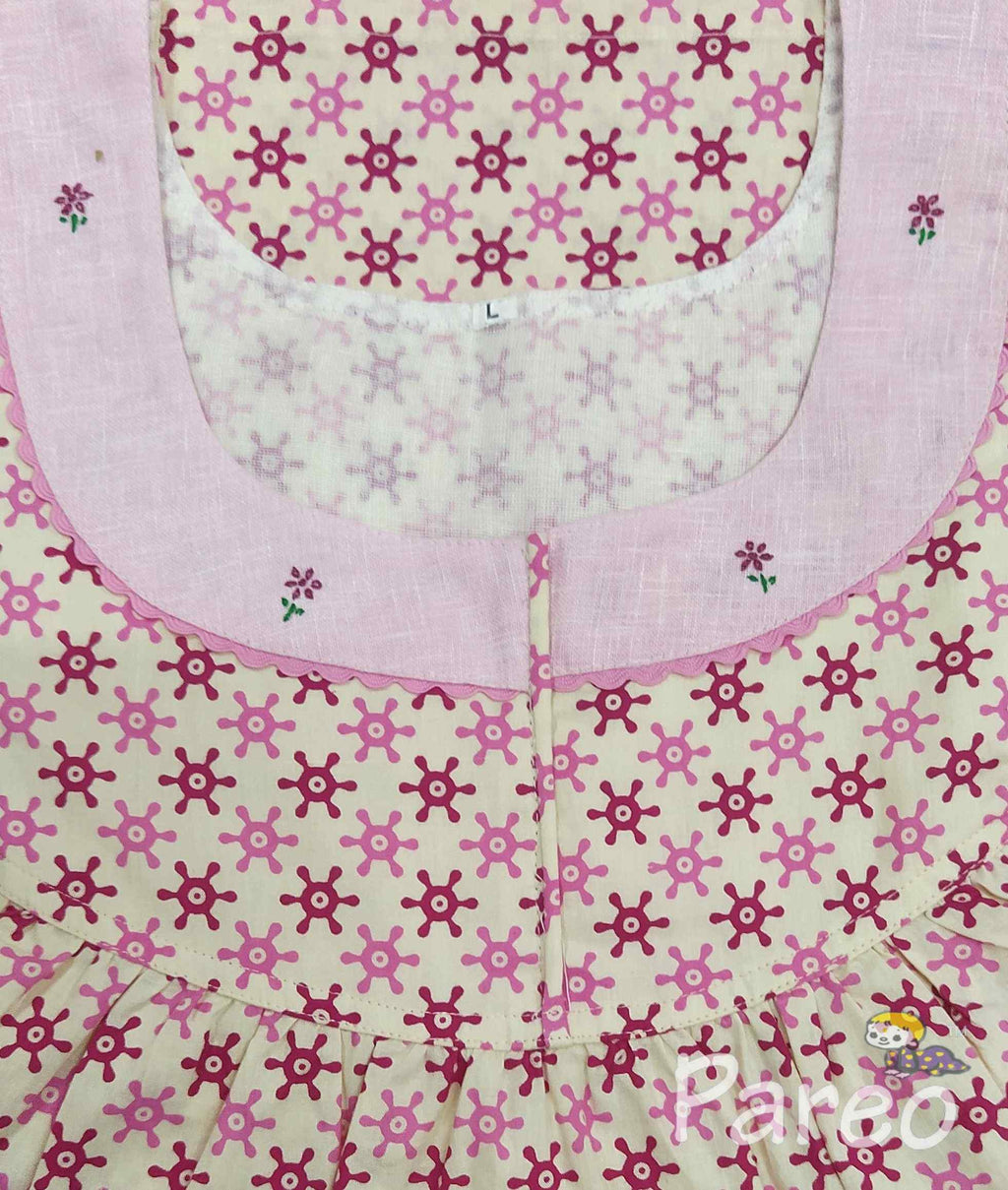 Cotton with  Pockets, No Open Large Printed Nighty
