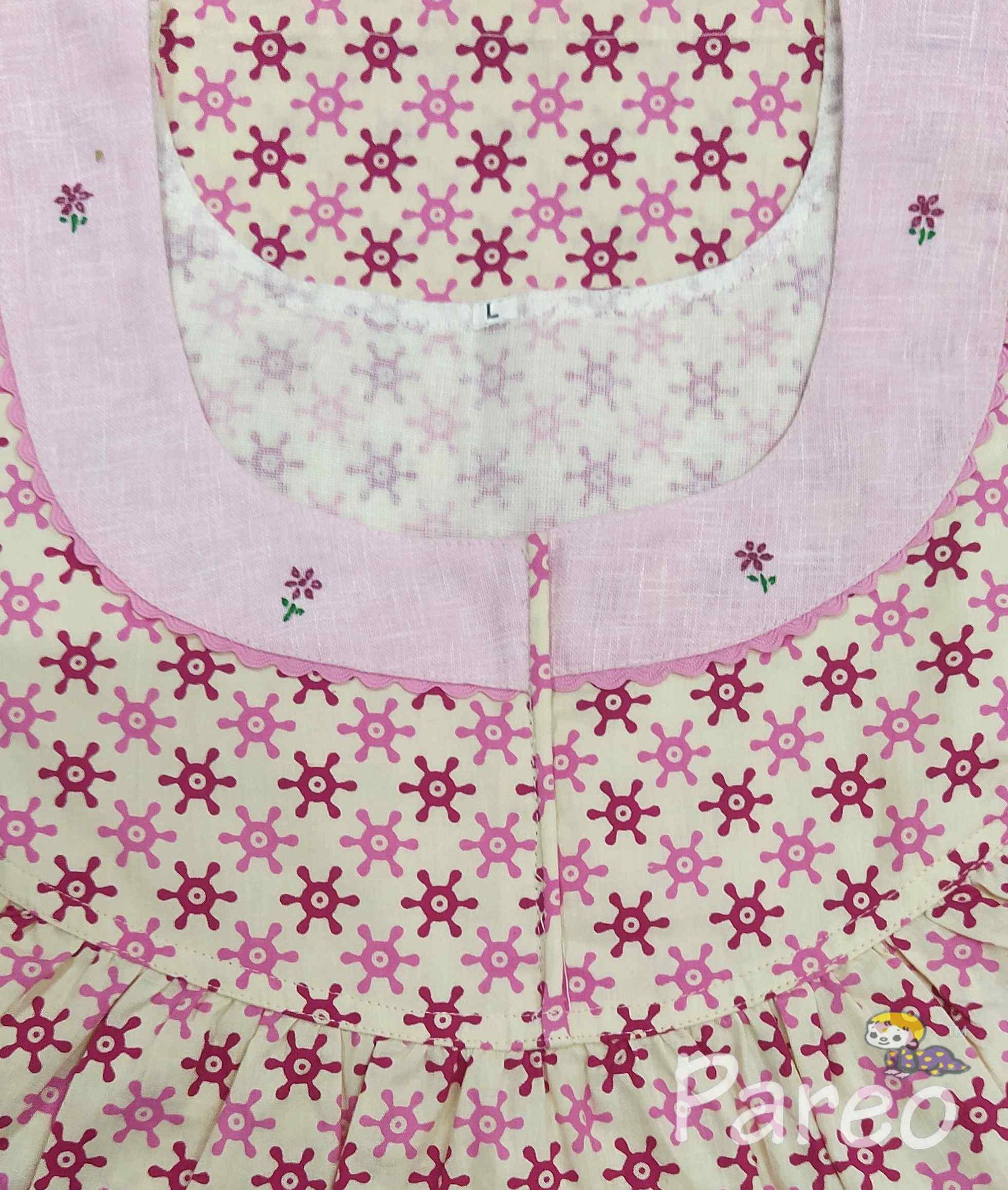 Cotton with  Pockets, No Open Large Printed Nighty