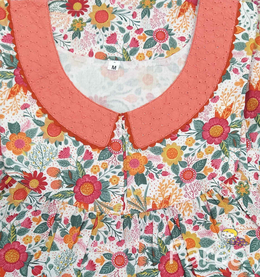Cotton Side zip Medium Printed Nighty