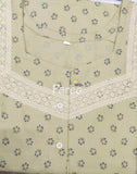 Cotton A-line churidar cut, With Pockets, Half Open Medium Printed Nighty