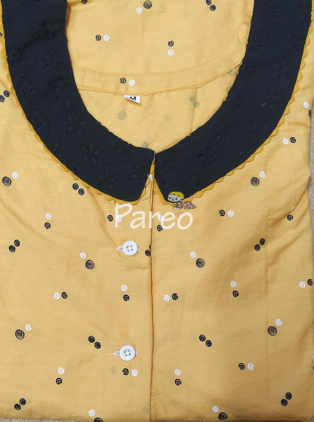 Bantex A-line churidar cut, With Pockets, Half Open Medium Printed Nighty