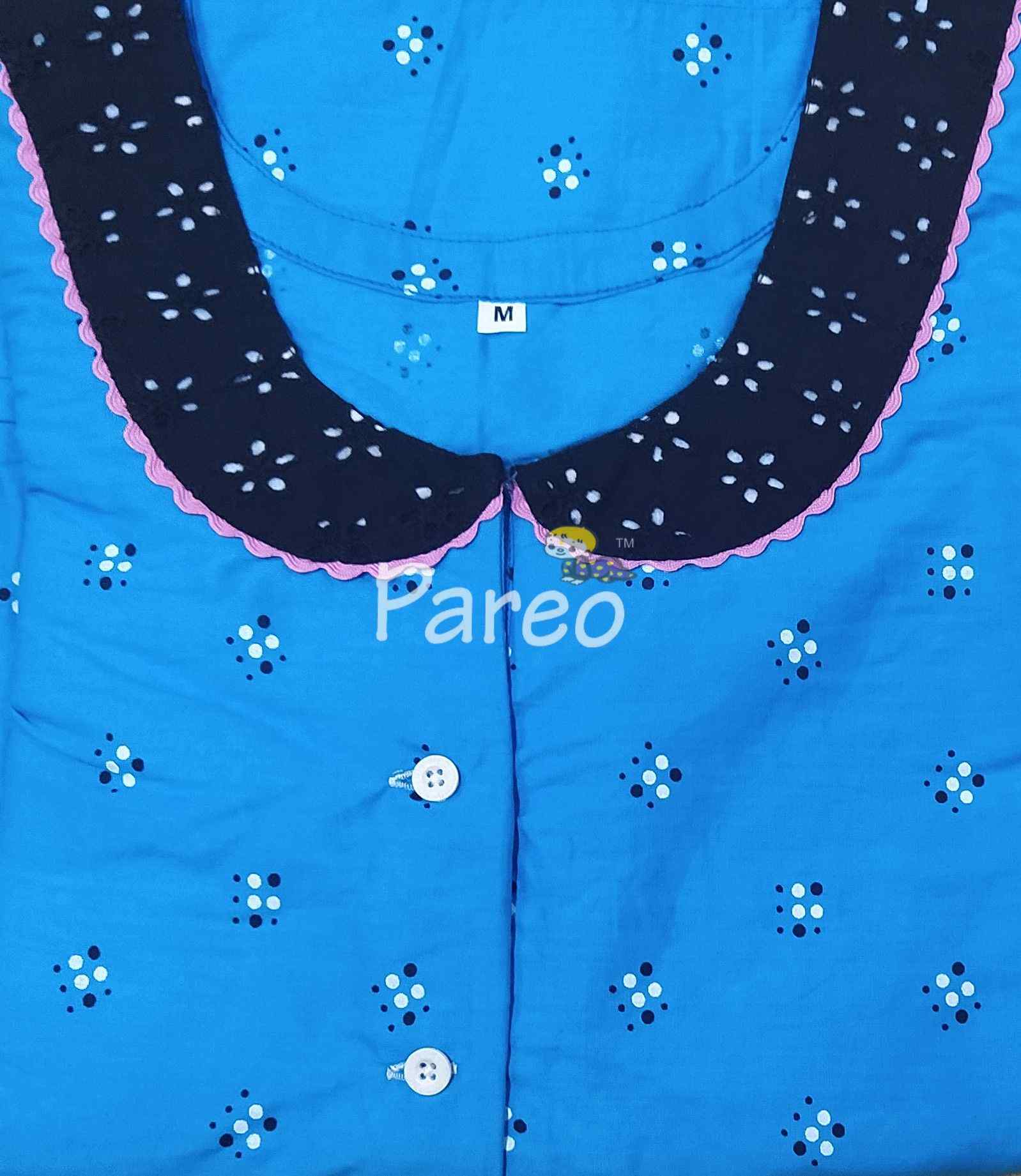 Cotton A-line churidar cut, With Pockets, Half Open Medium Printed Nighty