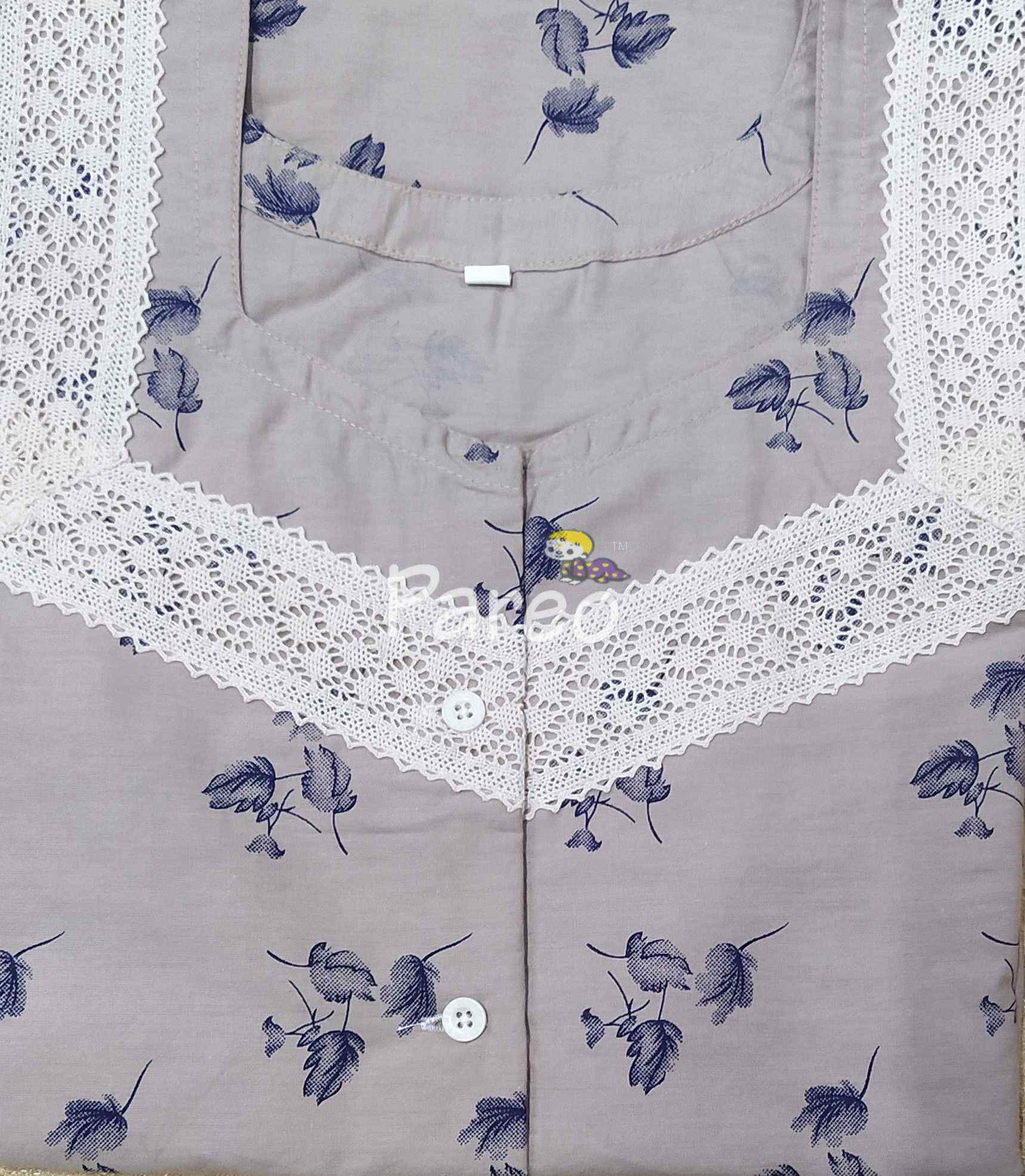 Bantex A-line churidar cut, With Pockets, Half Open Medium Printed Nighty