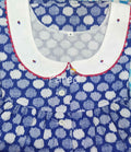 Cotton Pleated , With Pockets, Half Open Small Printed Nighty
