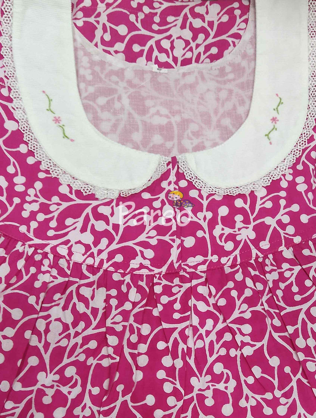 Cotton Pleated , With Pockets, No Open Small Printed Nighty
