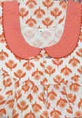 Cotton Pleated , With Pockets, Central zip Medium Printed Nighty