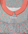 Cotton Pleated , With Pockets, Central zip Medium Printed Nighty