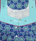 Cotton Pleated , With Pockets, Half Open Large Printed Nighty