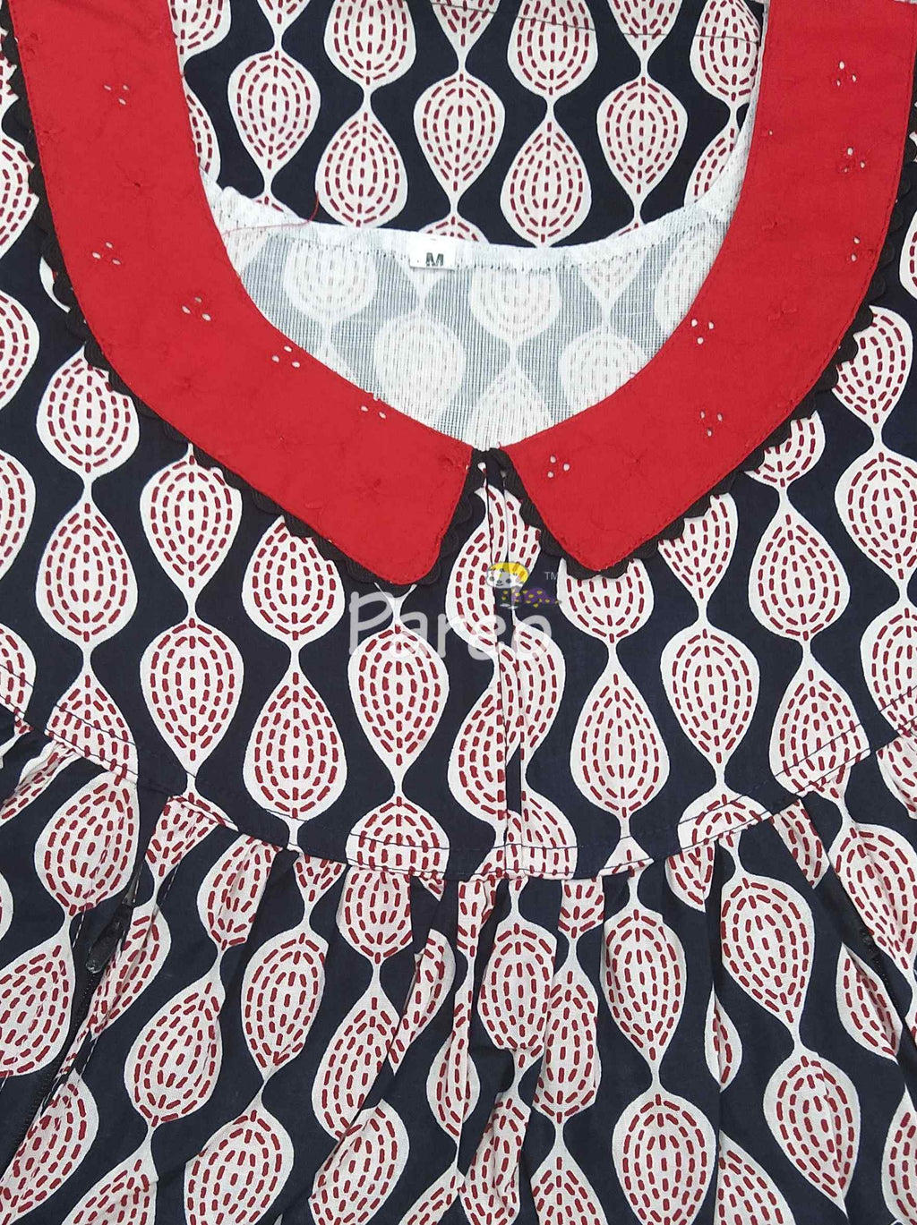 Cotton Pleated , Side zip, With Pockets Medium Printed Nighty