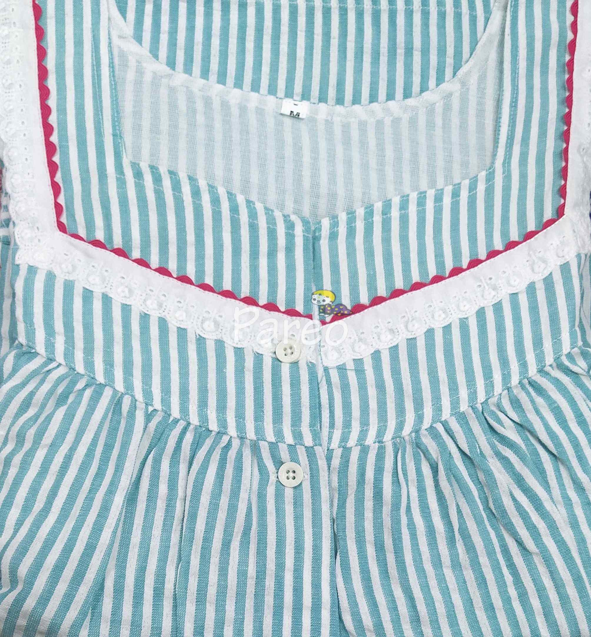 Cotton Pleated , With Pockets, Half Open Medium Printed Nighty