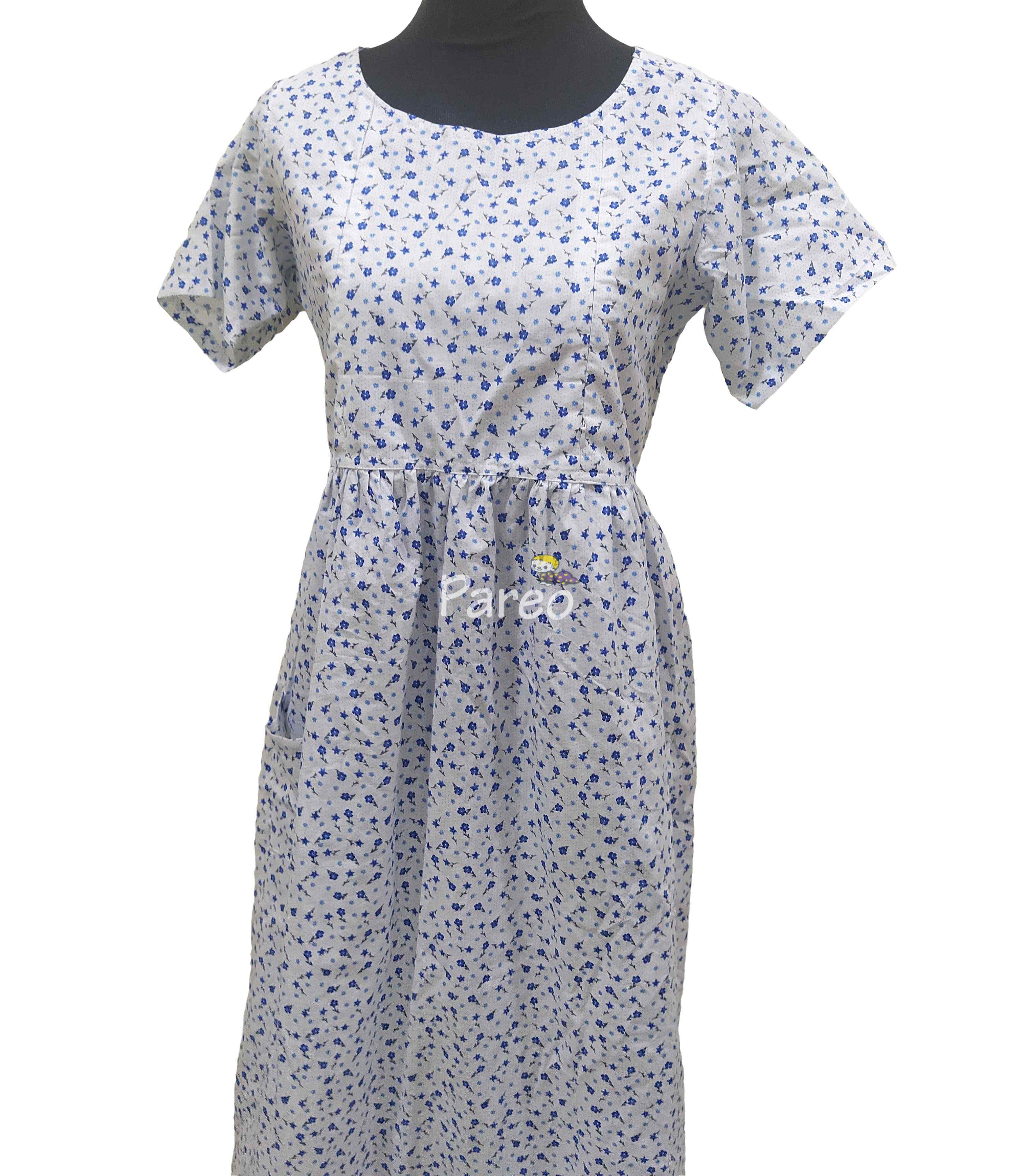 Cotton Pleated , Side zip, With Pockets, With belt strap Small Printed Maternity Wear
