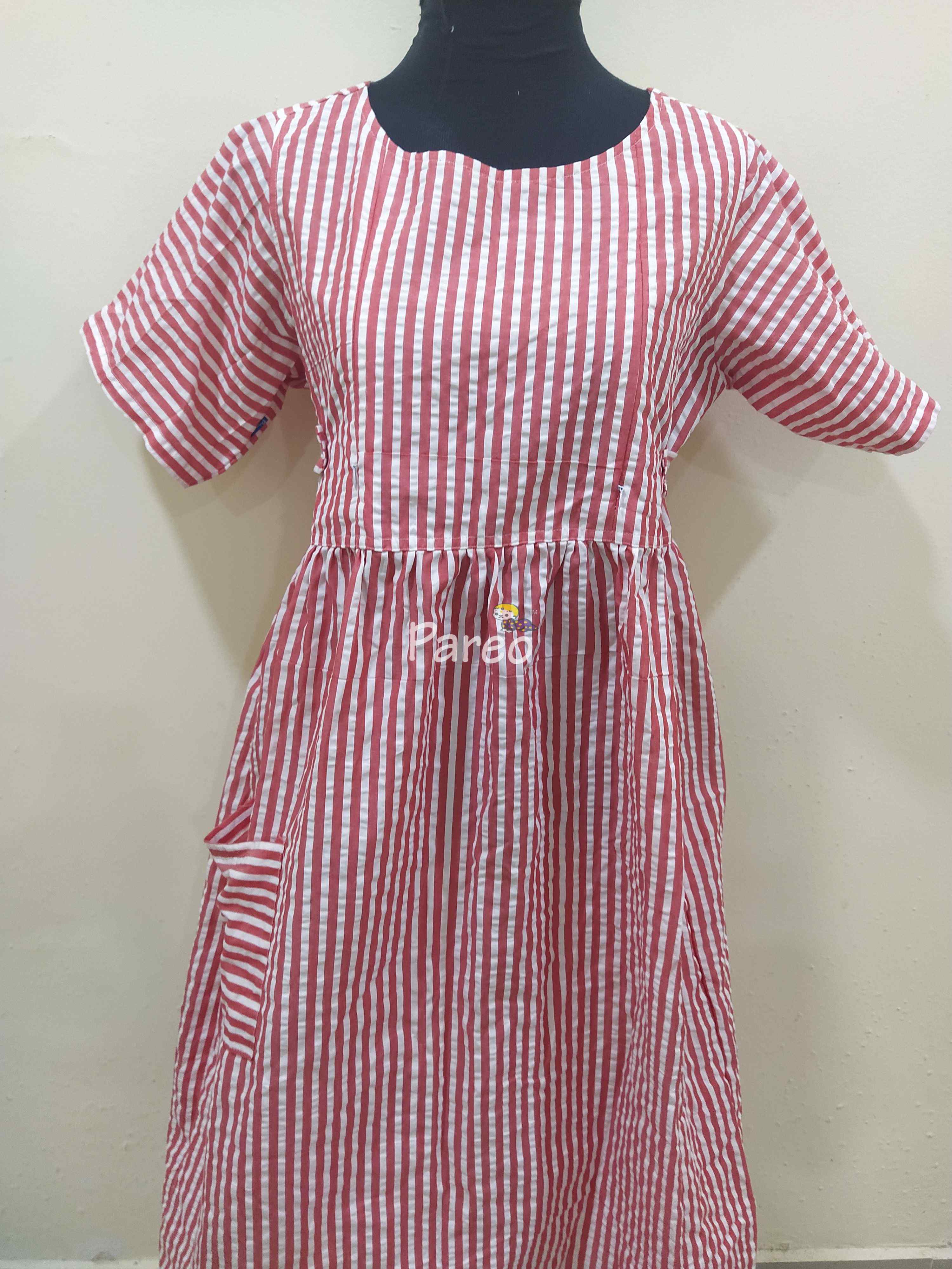 Cotton Pleated , Side zip, With Pockets, With belt strap Small Printed Maternity Wear