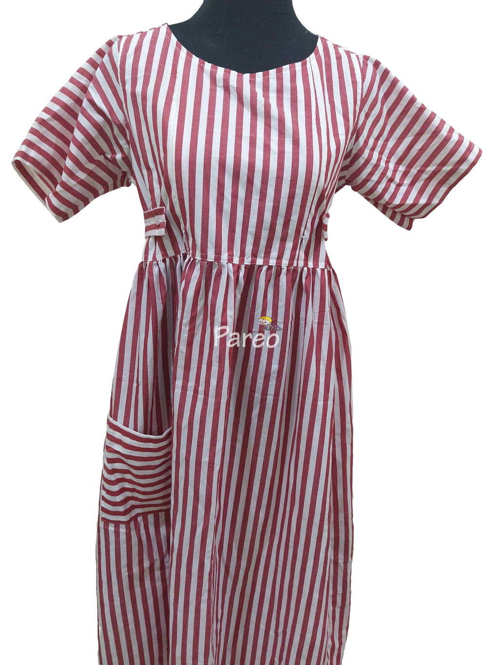 Cotton Pleated , Side zip, With Pockets, With belt strap Small Printed Maternity Wear