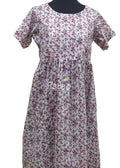 Cotton Pleated , Side zip, With Pockets, With belt strap Small Printed Maternity Wear