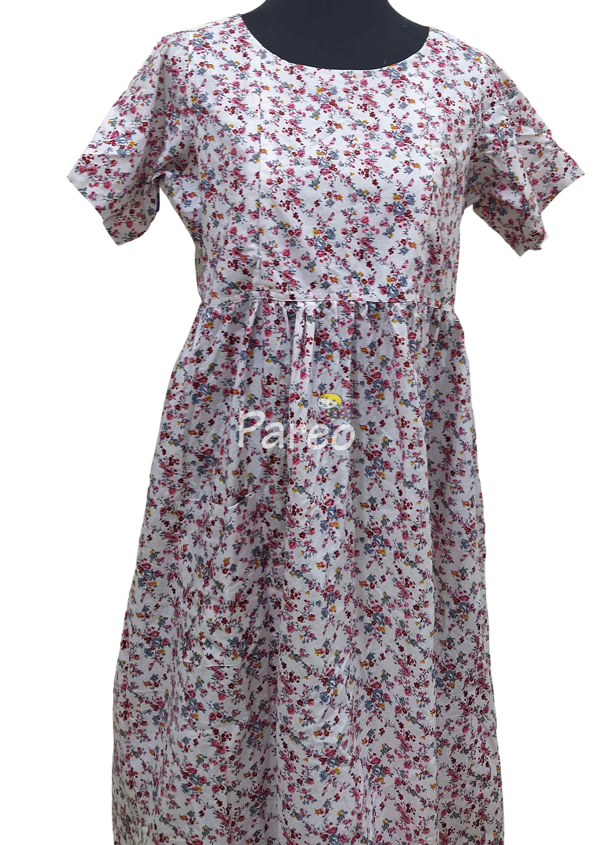 Cotton Pleated , Side zip, With Pockets, With belt strap Small Printed Maternity Wear