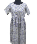 Cotton Pleated , Side zip, With Pockets, With belt strap Small Printed Maternity Wear
