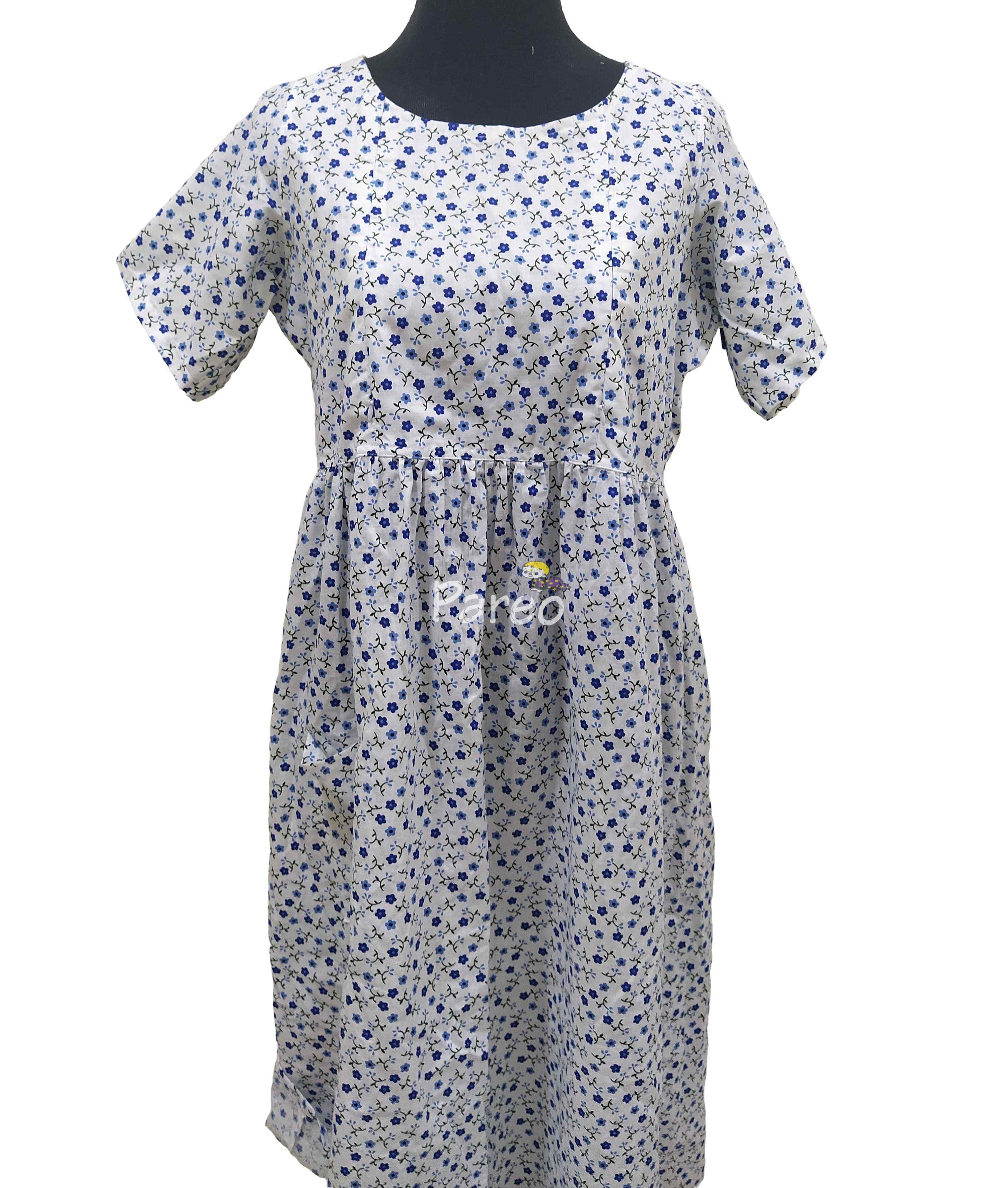 Cotton Pleated , Side zip, With Pockets, With belt strap Small Printed Maternity Wear