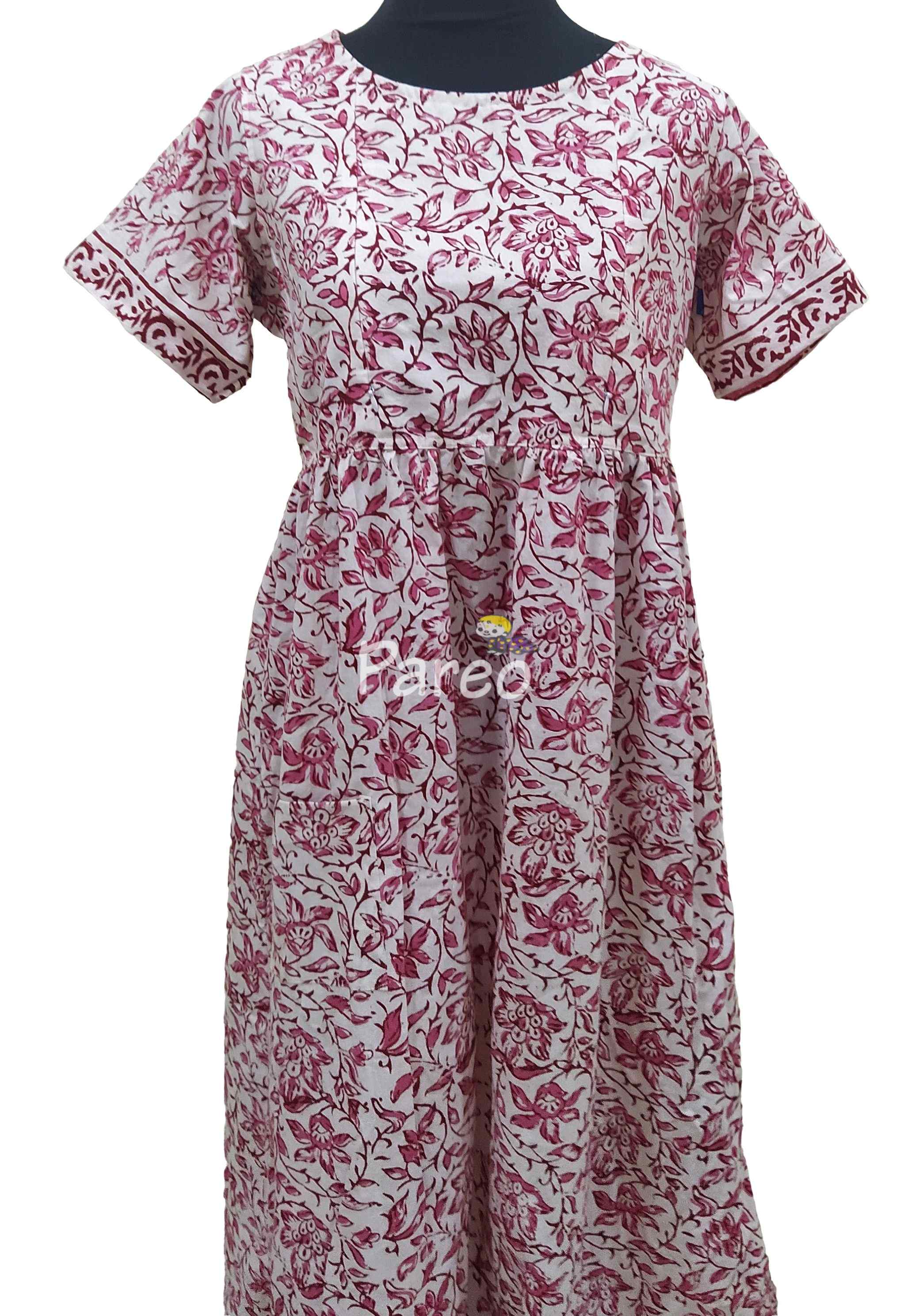 Cotton Pleated , Side zip, With Pockets, With belt strap Small Printed Maternity Wear