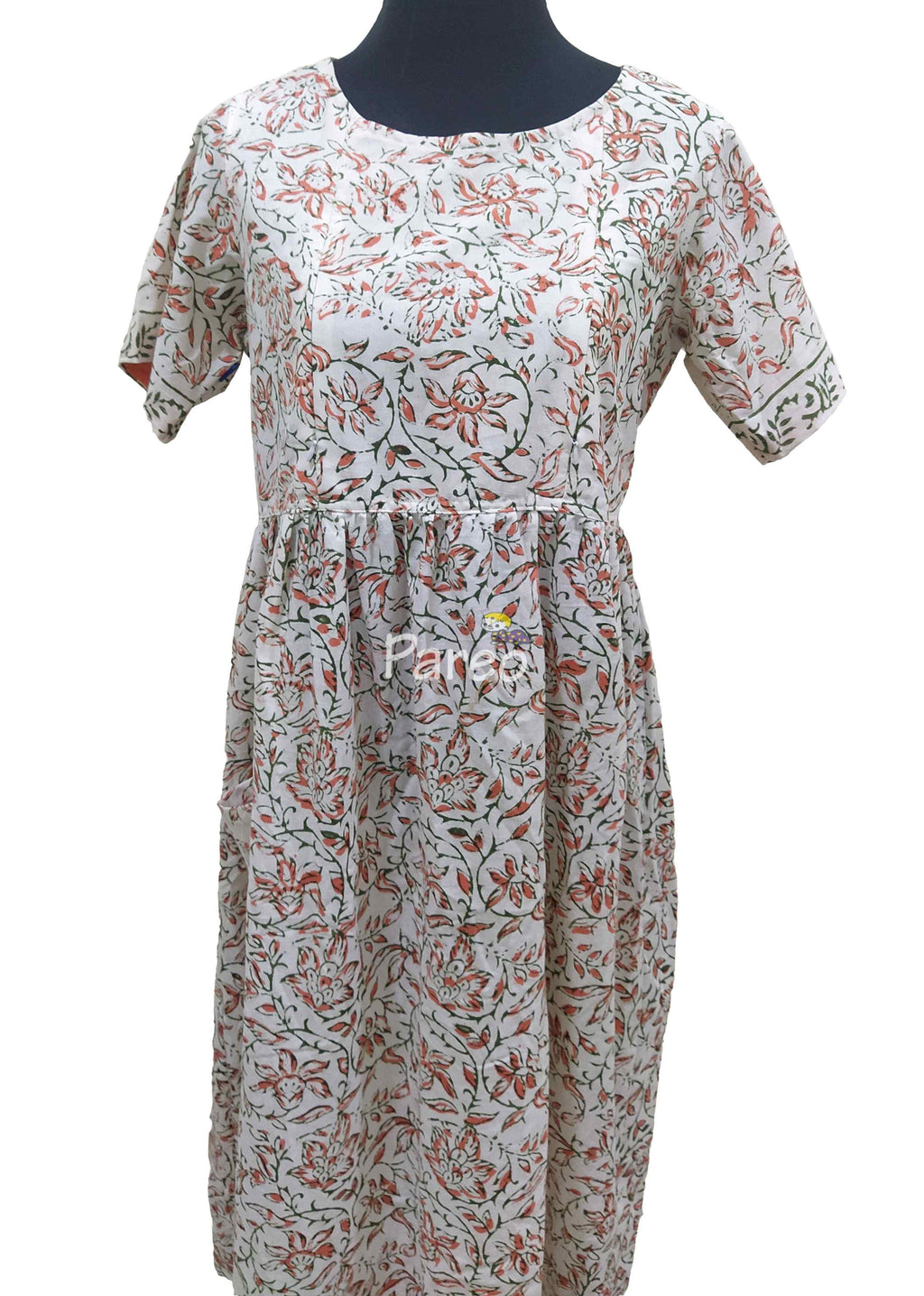 Cotton Pleated , Side zip, With Pockets, With belt strap Small Printed Maternity Wear