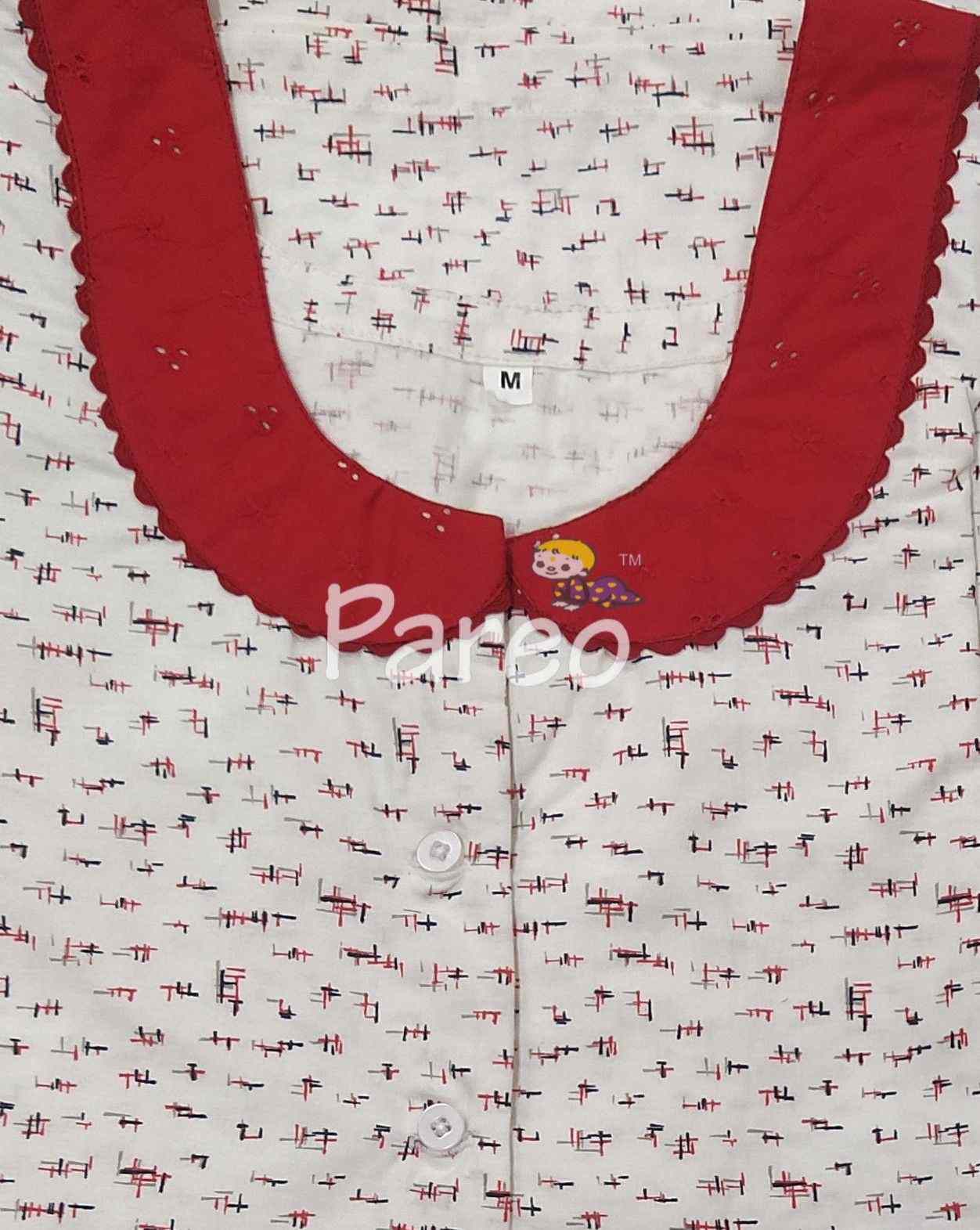 Cotton A-line churidar cut, With Pockets, Half Open Medium Printed Nighty