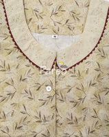 Cotton A-line churidar cut, With Pockets, Half Open Medium Printed Nighty