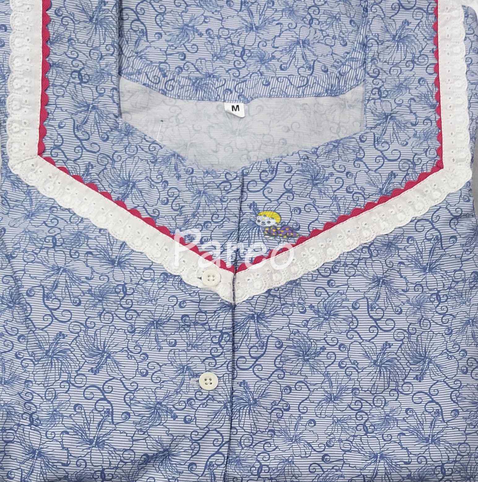 Cotton A-line churidar cut, With Pockets, Half Open Medium Printed Nighty